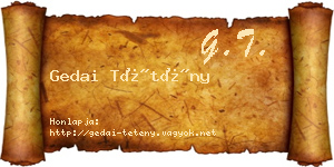 Gedai Tétény névjegykártya